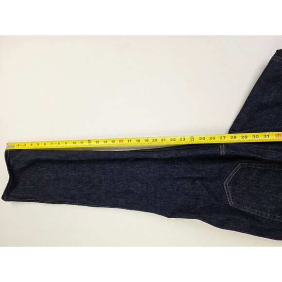 Uniqlo Size 28X27 Womens Slim Straight Mid Rise Kaihara Fabric Blue Denim Jeans - Picture 5 of 12